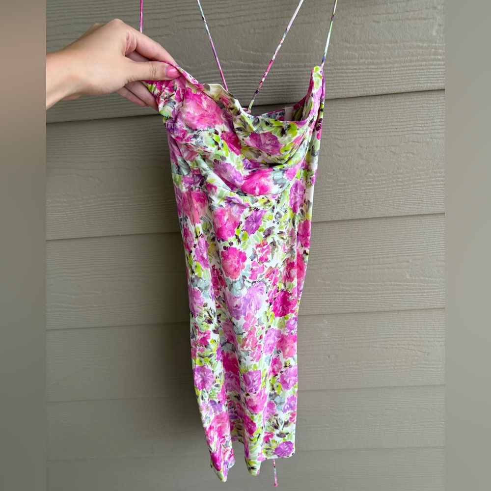 For Love And Lemons Pink and Green Floral Dress